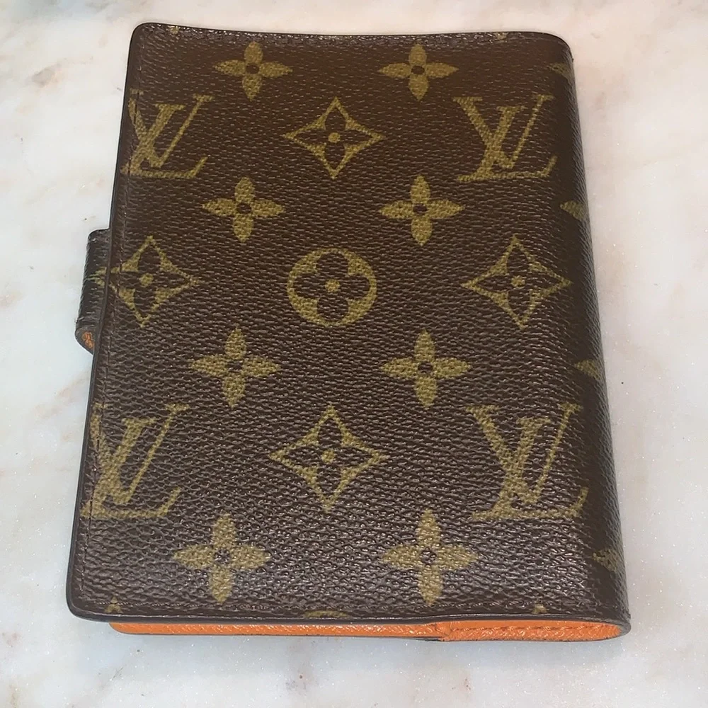 LOUIS VUITTON MONOGRAM AGENDA KOALA PM 2006 PLANNER ORANGE CROSS-GRAIN LEATHER